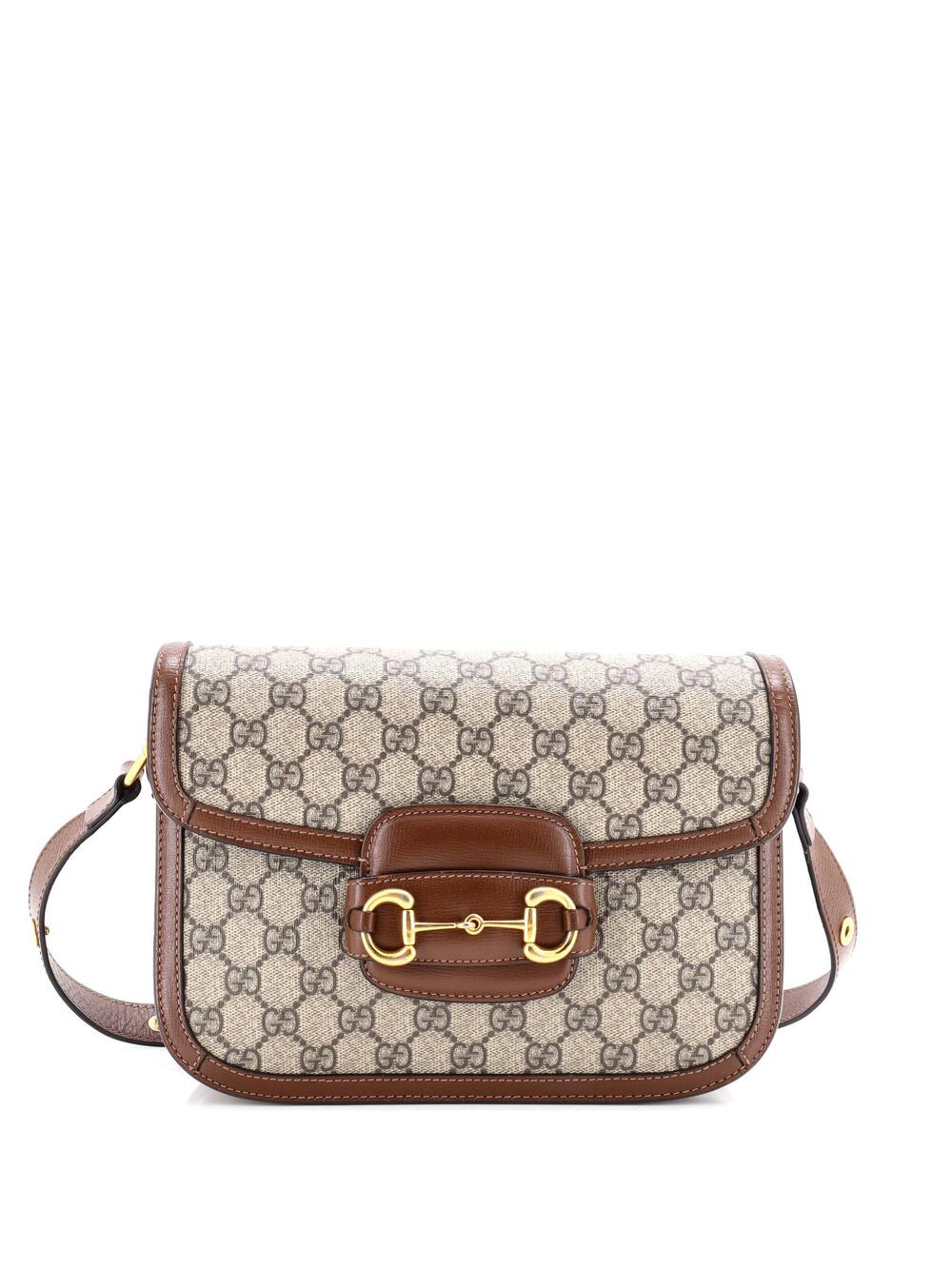 Gucci Horsebit Shoulder Bag Gg Coated #356643G22B